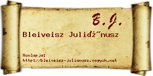 Bleiveisz Juliánusz névjegykártya